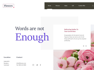 Home Page clean design flowers homepage navigation user interface web design web page