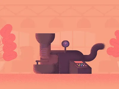 Roastery 2d animation coffee factory flat illustration roastery