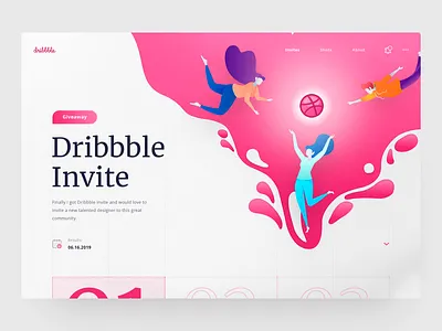 Dribbble Invite Giveaway adobe daily design draft dribbble invitation dribbble invite giveaway giveaway homepage illustration invite landing page ui ux web