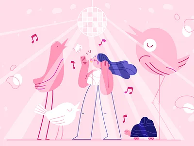 Jammin' 🎤✨ character design flat girl illustration product thefurrow