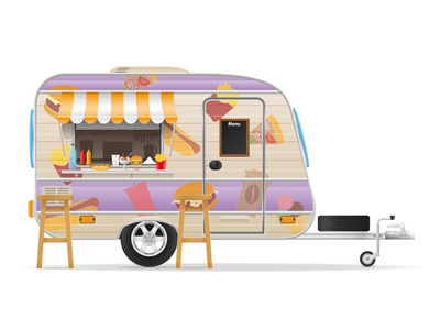 fast food trailer vector illustration