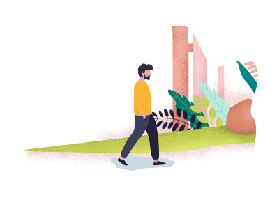 Short Story of a Bookworm 2d after effect animated animation body character flat flowers gif illustration jungle motion rubberhose tarzan walk