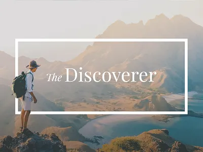 The Discoverer back of business card branding business card design discover identity logo man standing mountain travel typography
