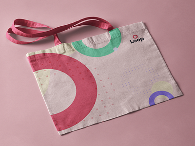 Loop Tote branding circle dots logo loop pink swag tote visual identity