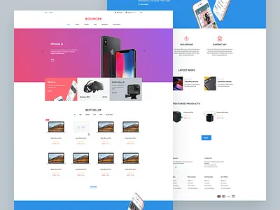 Bouncer Ecommerce Adobe XD UI Kit ecommerce free freebie freebies shop template ui kit xd