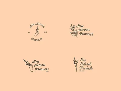 Nim Natural Products branding design illustration logo vector