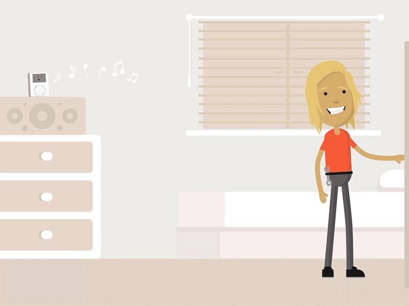 From I to We - WeFix after effects animation characters cheerleader dorm gif ifix illustration iphone jock mobile nerd phone professor queue repairs signal university vector wefix