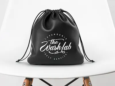 The Wash lab black circle clothes draw glyndon hanger laundry lettering logo logotype old retro script service typography wash washing