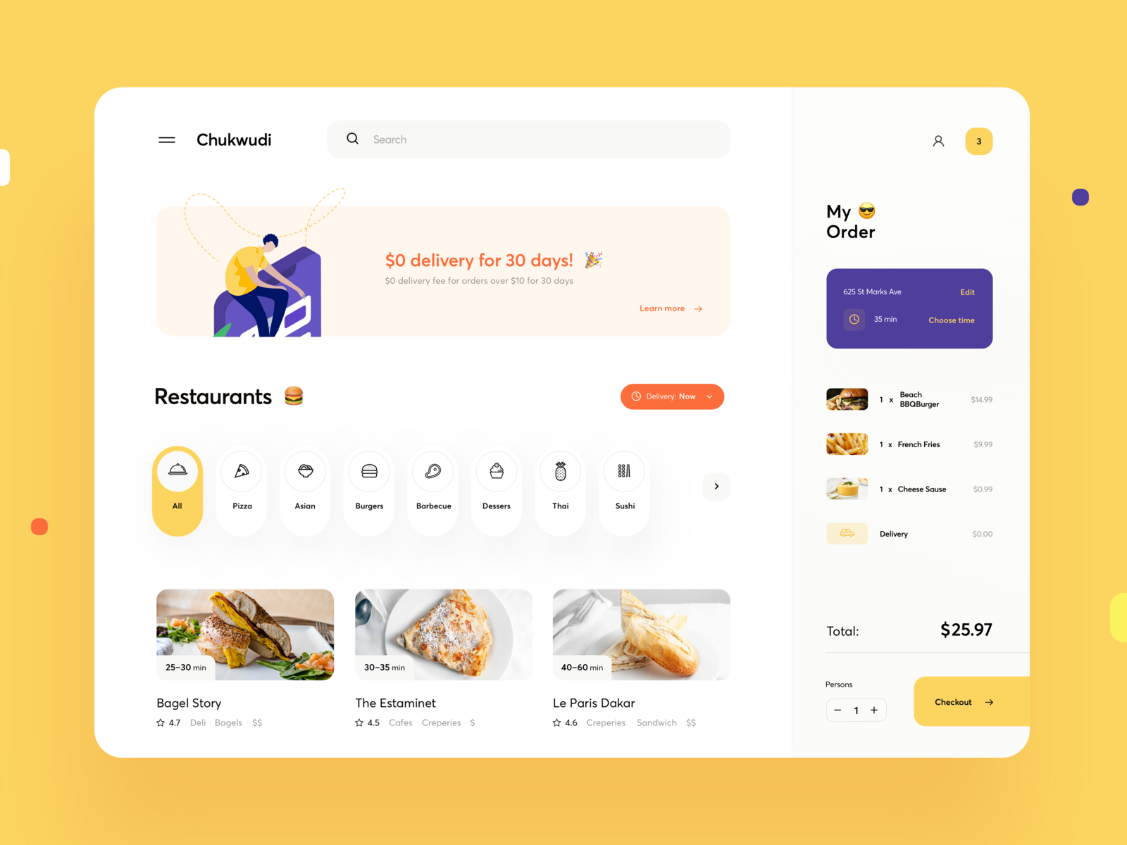 Food Delivery Dashboard by Cuberto on Dribbble