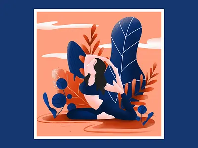 yoga design drawing exercise illustration plants yoga