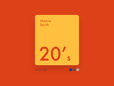 Font and colors defined the decades - 1920' branding color decades design flat font landing minimal typography ui web