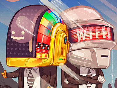 Daft Punk. art beauty boy character color cool crazy creative cute daftpunk design illustration relax ufo venezuela
