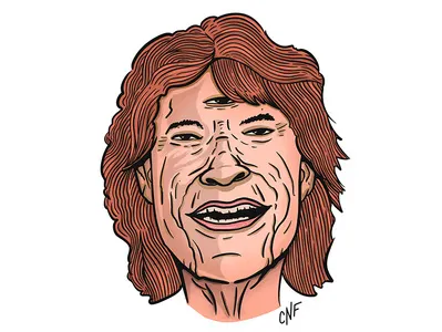 Mick 3rdeye illustration ipadpro jagger mick procreate rock rollingstones vector