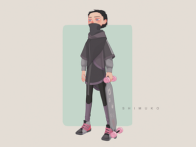 Shimuko 3d character character design longboard shimur skateboard zbrush