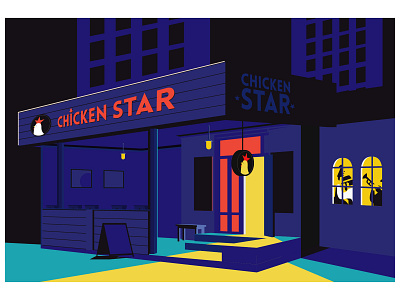 Chikken Star ART place adobeillustator art cafe cofee graphic design illustration illustrator vector