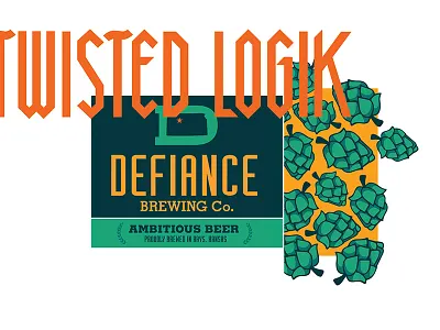 defiance Brewing Co. Illustration Detail beer beer art beer branding beer can beer label branding collage craft beer custom lettering custom type design kansas poster typography
