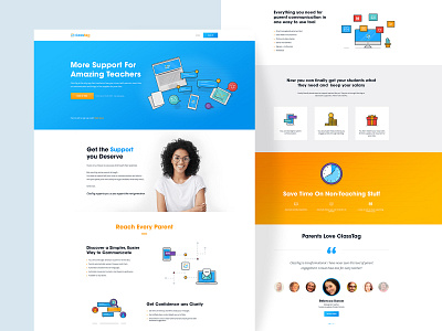 Classtag Homepage Redesign v2 class clean design homepage illustration mockup parents simple teachers ui vector website