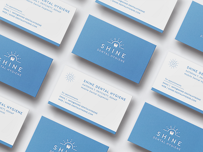 Shine Dental Hygiene Business Card brand collateral brand identity business card business card design collateral dentist letterpress letterpressed logo tooth
