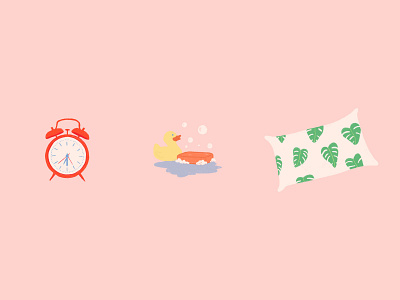 Snooze bubbles clock app illustration pillow sleep