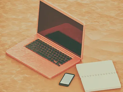 Isometric office equipment archviz archviz interior b3d blender3d computer cycles cyclesrender design illustration interior interior architecture interior design laptop material smartphone telephone textures