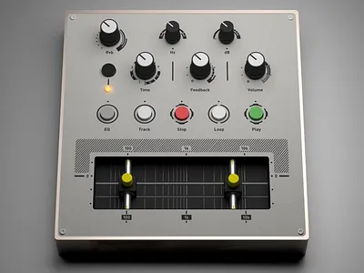 Custom MIDI Controller (Copper) 3d ableton audio buttons controller copper djing interface knobs midi render