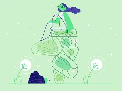 Finding your balance 🌱 character design flat girl illustration product team thefurrow vector