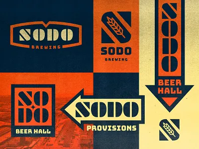 SODO Brewing beer branding brewery craft beer industrial logo signage sodo