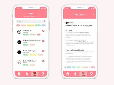 Job Listing branding concept daily 100 challenge daily ui design icon job app job application job listing job search line logo minimal mobile app sketch typography ux vector website white
