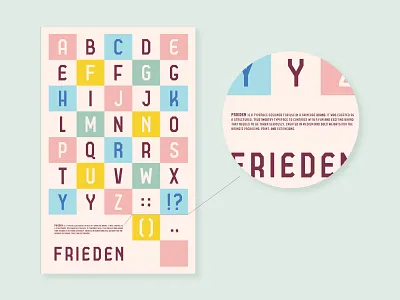 Frieden Font capstone font design geometric letterforms san serif student work typeface design