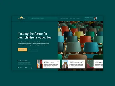 Seedling Initiative UI education gold green traditional ui ui ux ui design uidesign uiux ux web website