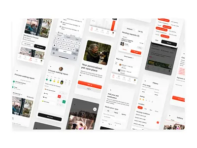 Tails • Hero cards care case study dashboard design feed hero pet photos reports screens tails ui ux