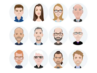 Team avatar avatar icons portrait team vector