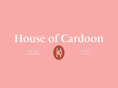 House of Cardoon 3 branding california cardoon interiors logo logo design logocore monogram pink serif serif font