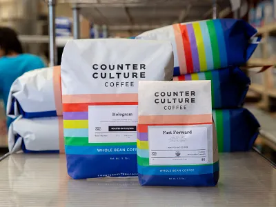 New Wholesale Bags coffee colors drink packaging rainbow type typography