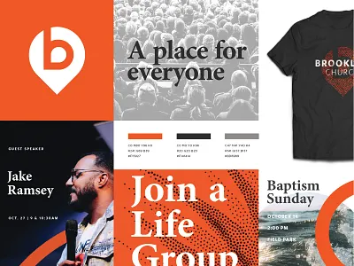 Brooklife Church Identity System branding church design graphic grid guideline icon identity illustration layout logo modern monogram monoline poster typography