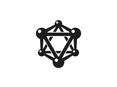 Octahedral Logo 3d atom design geometric hexagon logo logomark mark molecule negative space network octahedron science sphere symmetrical triangle vector