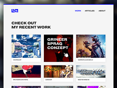 Portfolio - Work Section branding clean design font game grid logo m4terial minimal portfolio system uxdesign website