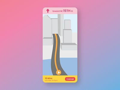 Daily UI 029 - Map 3d map app city cityscape dailyui dailyui 029 dailyuichallange gradual change illustration location location app map map app map design mobile mobile app roadmap ui ux vector
