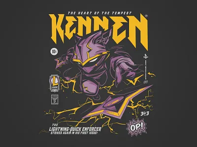 Comic Collection Kennen black comic art comic book comics hoodie illustration kennen league of legends merch op! riot games t shirt tee typography vector