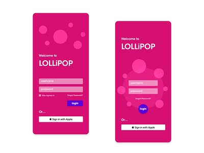 LOLLiPOP Login Pattern dailyui login uidesign uiux uxdesign