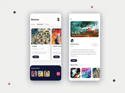 Art Gallery app animation app app design branding business clean design graphic design icon illustrator ios minimal mobile mobile app typography ui ux ux ui ux web website