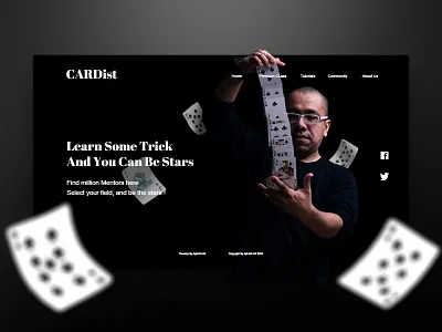 CARDist Landing Page app card design cardboard cardistry cards design landing design landing page landing page concept landing page design landing page ui landingpage playing card playing cards playingcards ui ux website website concept website design