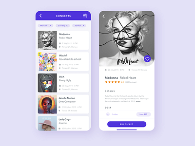 Music app app app design application buy concerts design ios mobile mobile app design mobile design music ticket ui uidesign user experience user interface ux