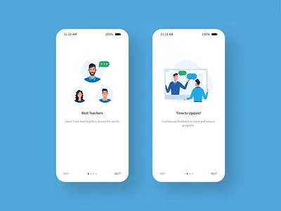 On-Boarding Screens for E-Learning App Part 2 android art character design e learning education emptystate graphic illustration ios on boarding screen ui vector