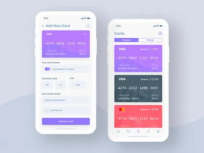 Credit Card App White UI app app design bank app card clean credit cards creditcard ios mobile app design payment ui ux white