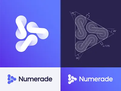 GridFriday 8 | Numerade Logo Grid 3 limitless school university branding icon mobile app brand infinite math number unlimited logo logos icon mark mobile play video tutorial education school student learn learning triangle shape gradient grid