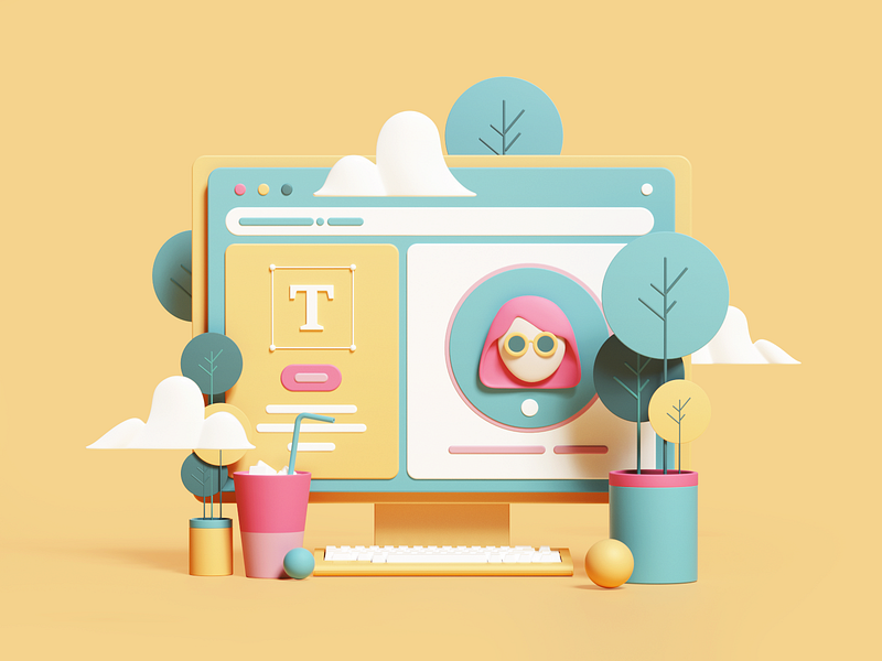Web Illustrations 3d abstract adobe animation c4d cgi cinema4d colors commercial design geometry illustration photoshop render set ui ui design uiux web webdesign