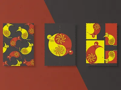 stamp design 平面 插图 设计 邮票 鼠
