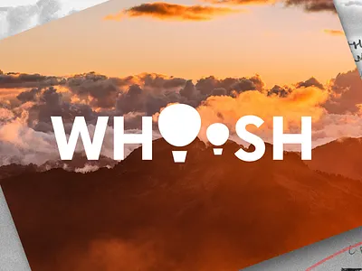 WHOOSH | DailyLogoChallenge 02 clouds design graphic design hot air balloons landscapes logo logo design logotype typography