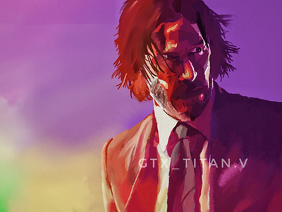 Keanu Reeves johnwick digitalpainting art